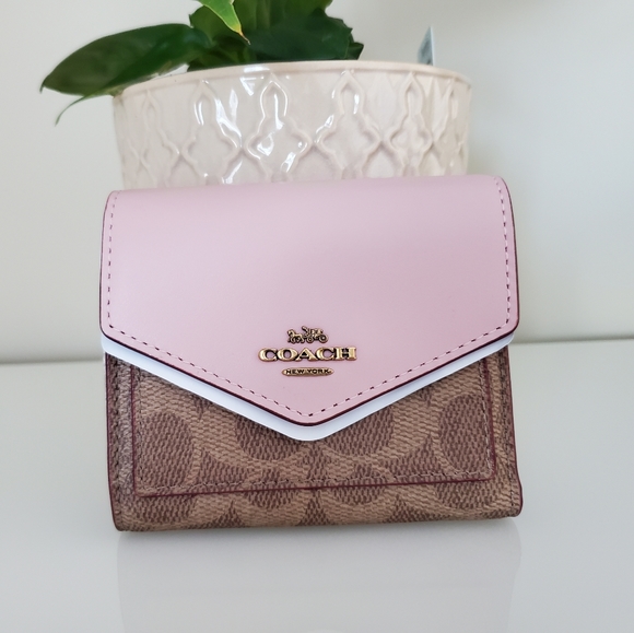 Coach Handbags - Coach Small Wallet in Signature Canvas/Blossom